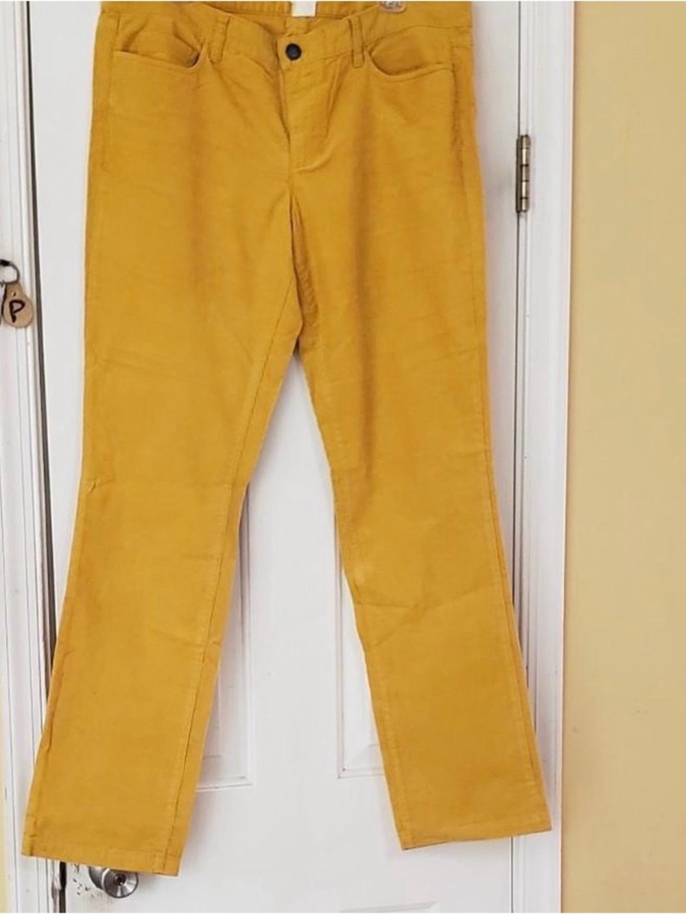 J Crew Factory low rise mustard yellow corduroy jeans